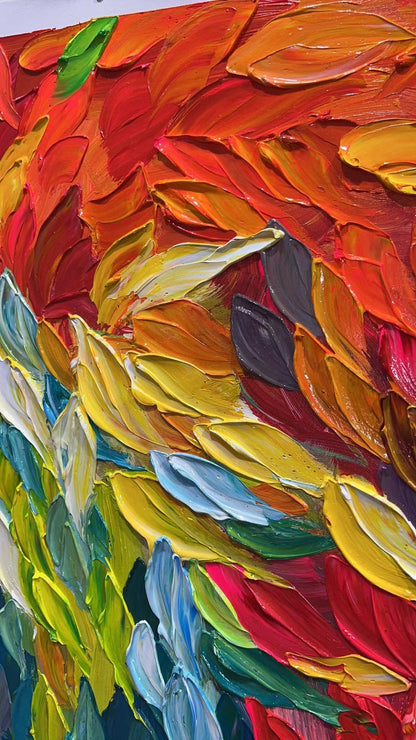 Textured Leaf Canvas Painting