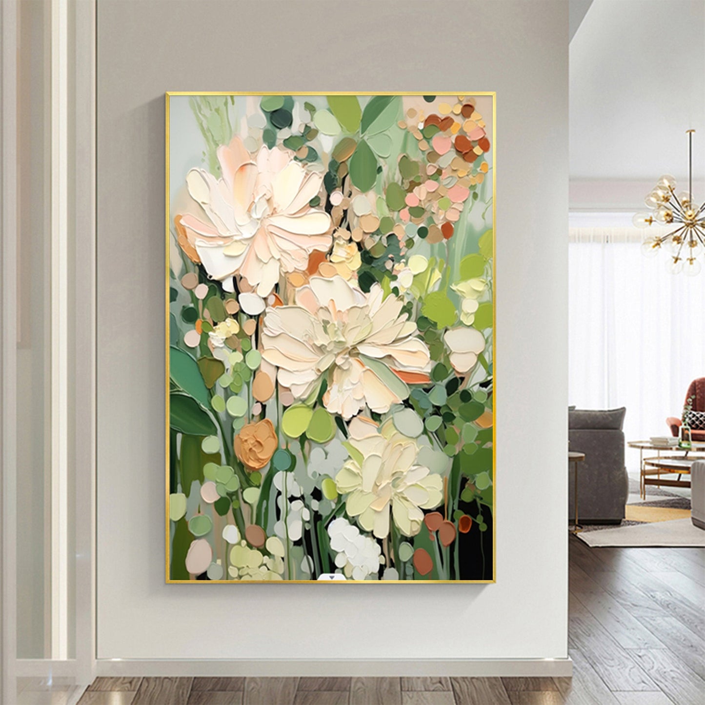 Textured Botanical Canvas Painting
