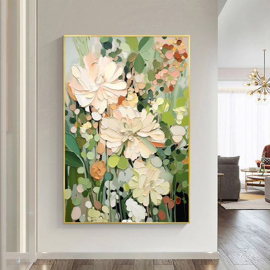 Textured Botanical Canvas Painting