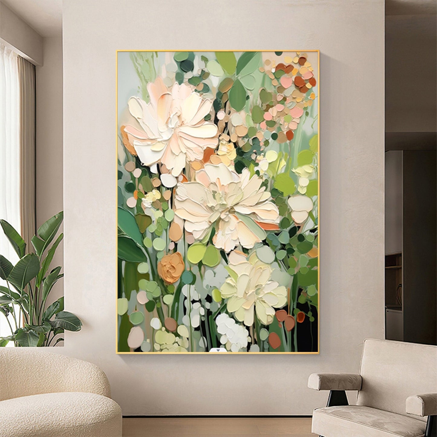 Textured Botanical Canvas Painting