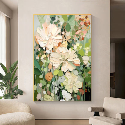 Textured Botanical Canvas Painting