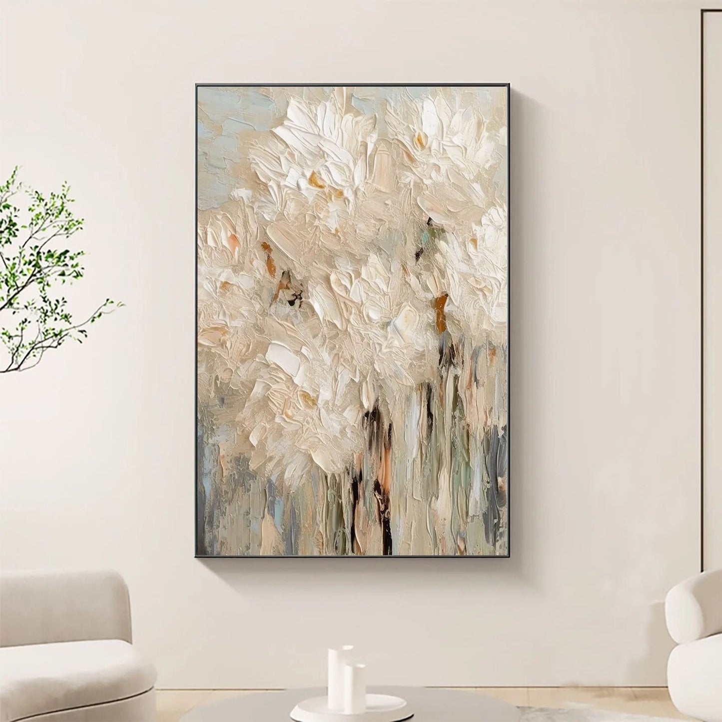 Textured Floral Canvas Painting
