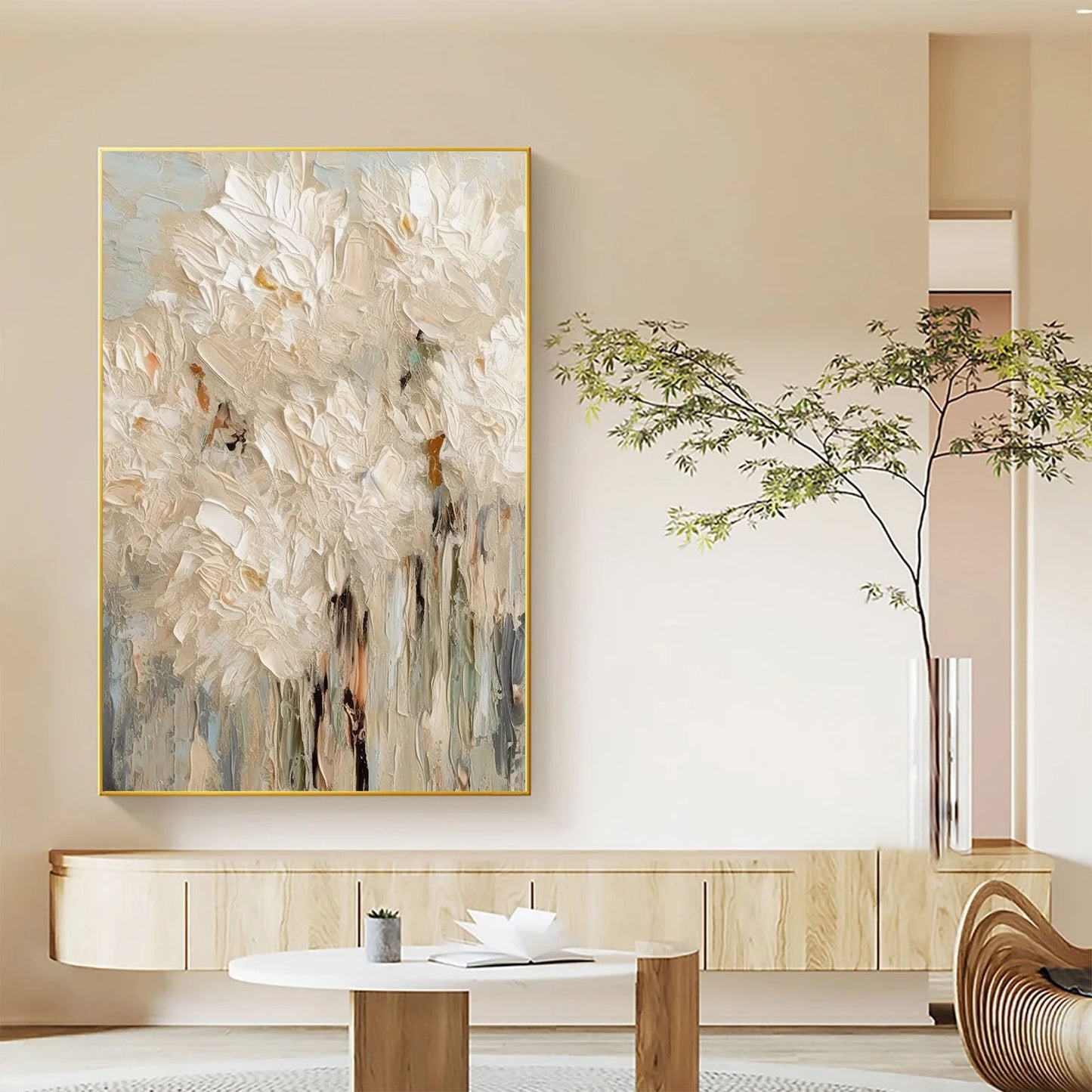 Textured Floral Canvas Painting