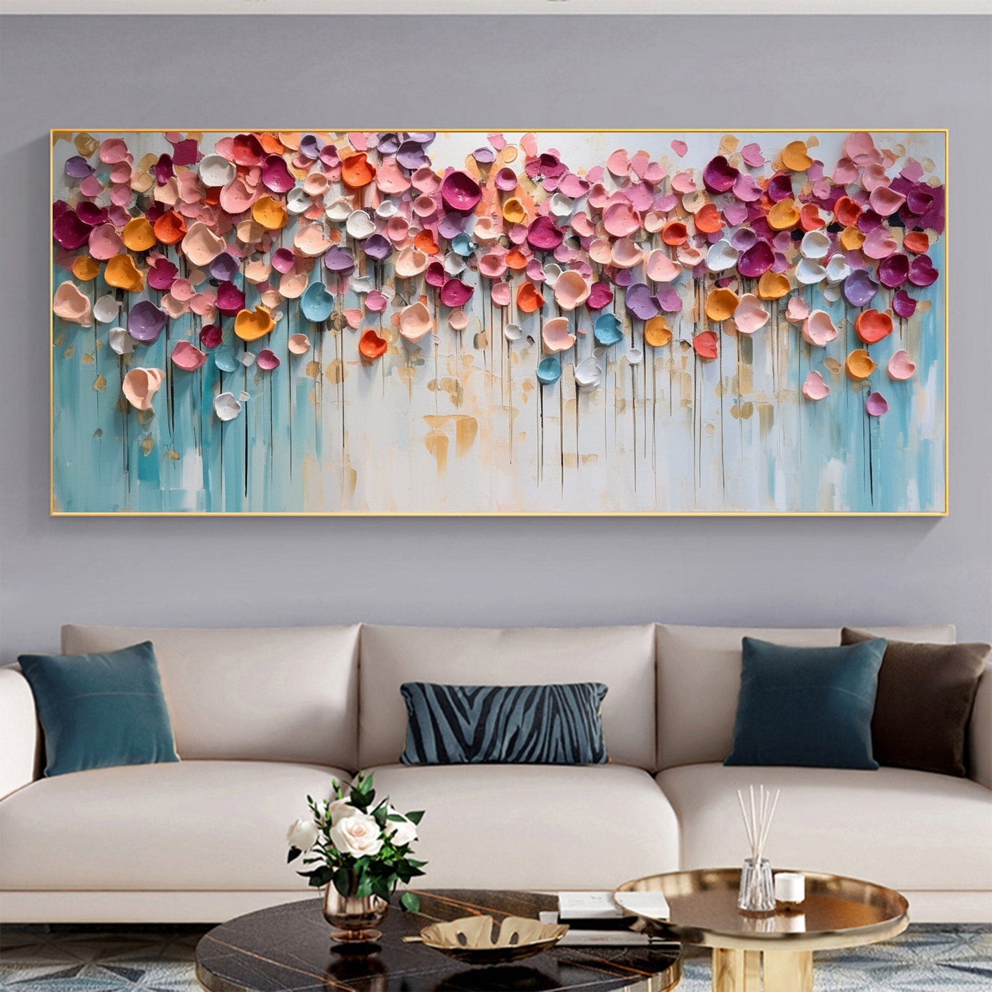 Textured Petal Canvas Painting
