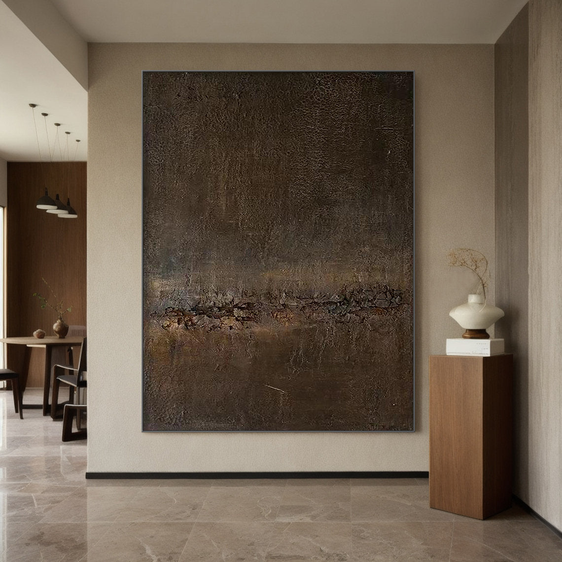 Textured Wabi-Sabi Earth Canvas Painting