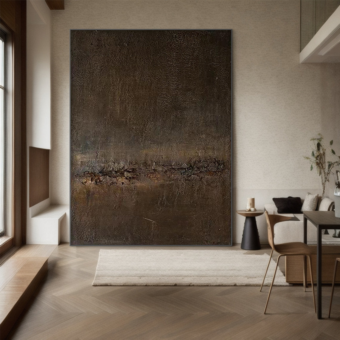 Textured Wabi-Sabi Earth Canvas Painting