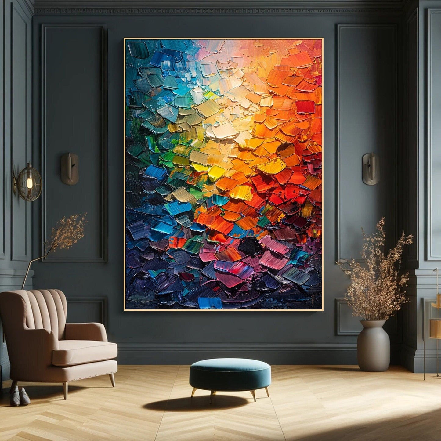 Textured Spectrum Canvas Painting