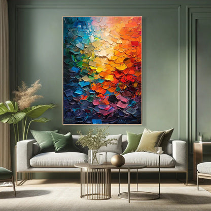 Textured Spectrum Canvas Painting