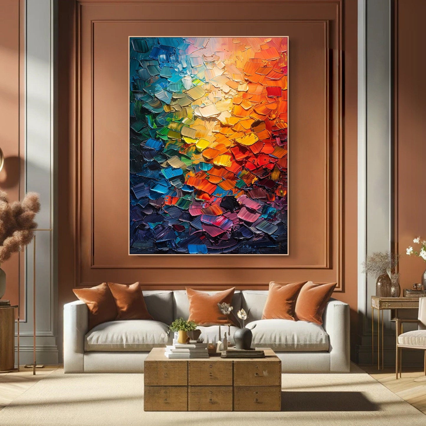 Textured Spectrum Canvas Painting