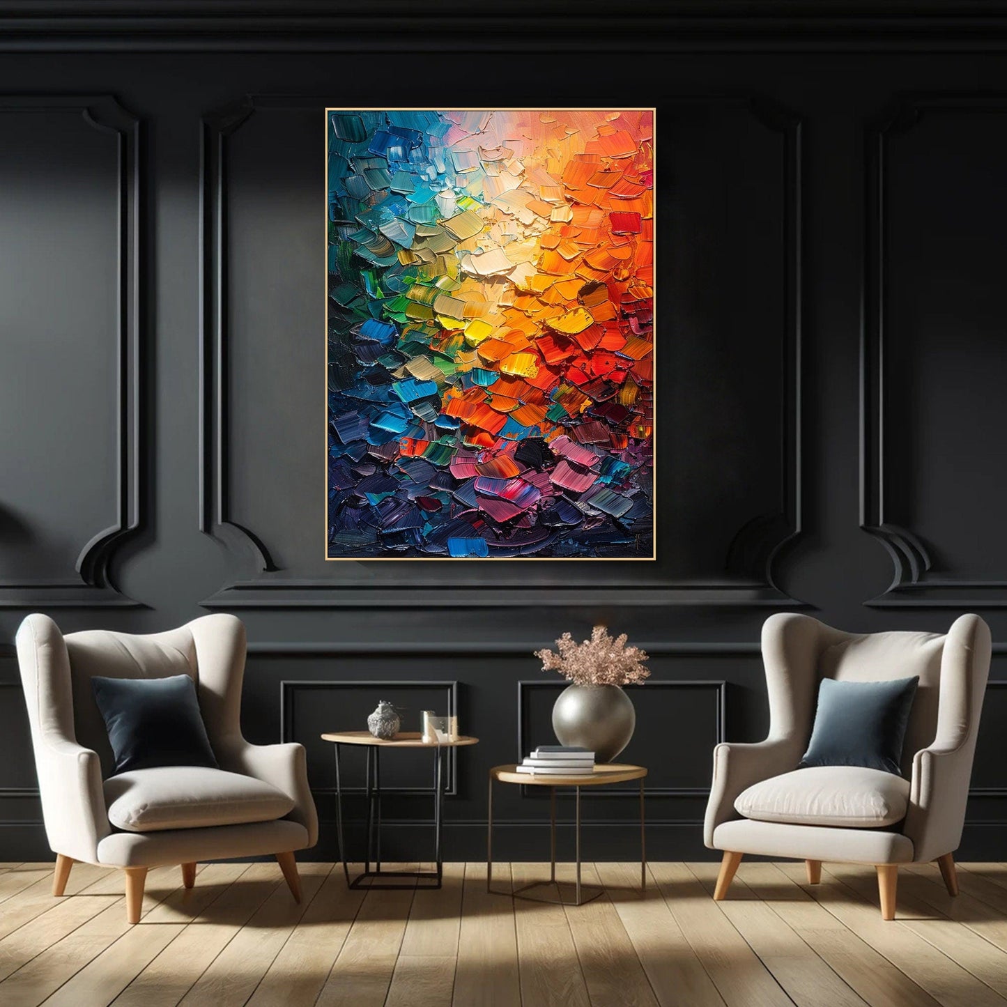 Textured Spectrum Canvas Painting