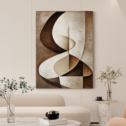 Sculpted Geometric Canvas Painting
