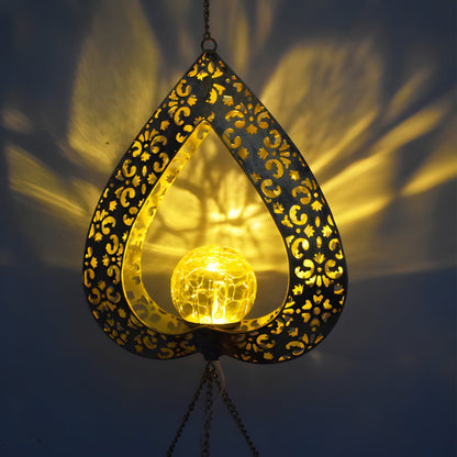 Solar Heart Wind Chime Lantern