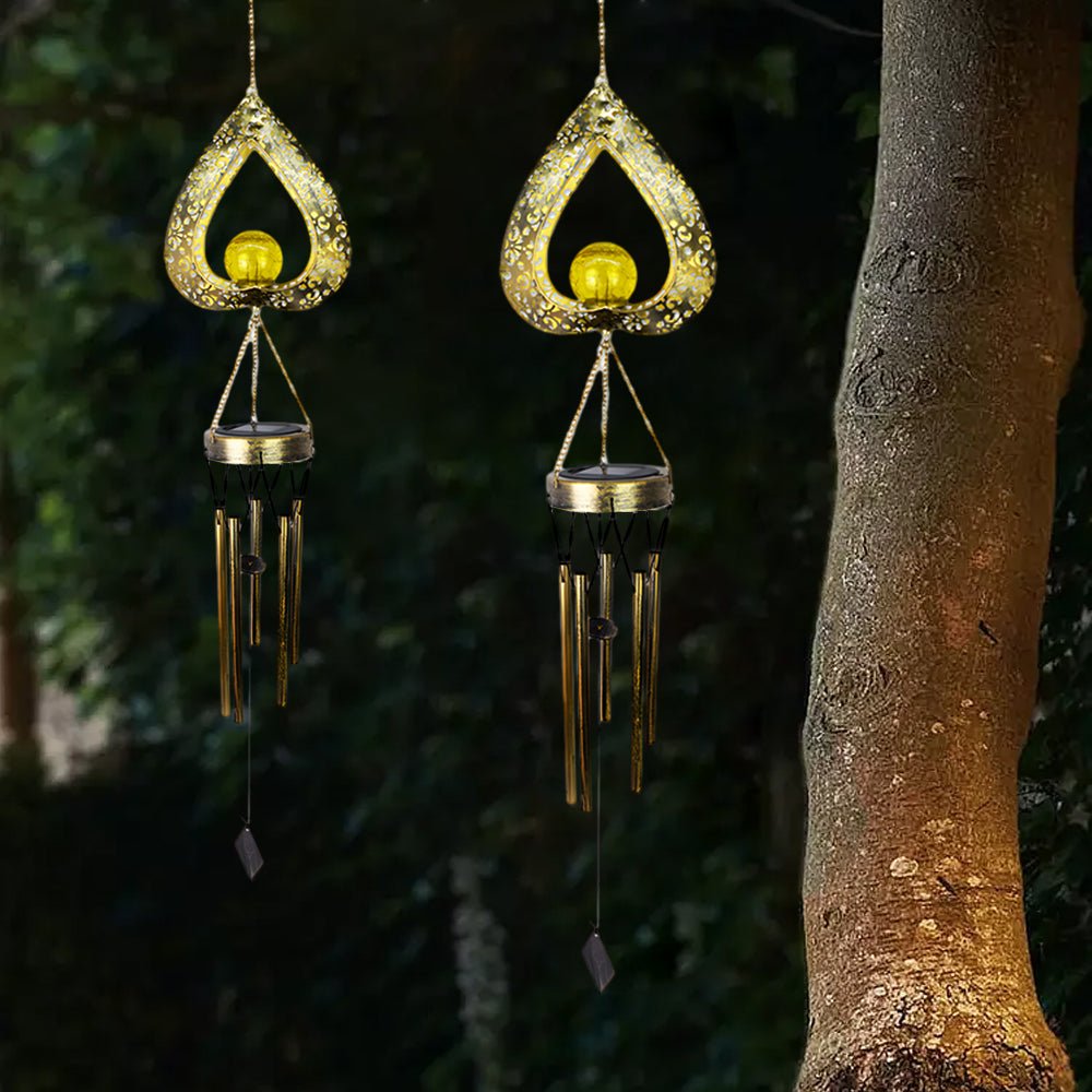 Solar Heart Wind Chime Lantern