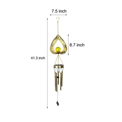 Solar Heart Wind Chime Lantern