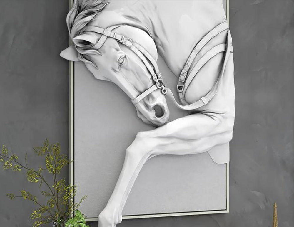 3D Horse Relief Wall Art