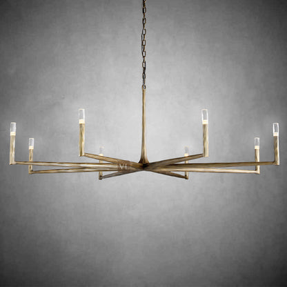 Sculpted Brass Linear Chandelier