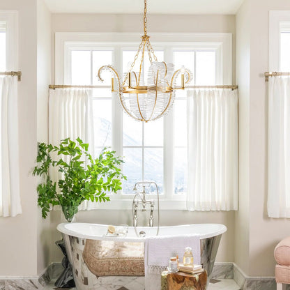 Antique Crystal Floral Chandelier