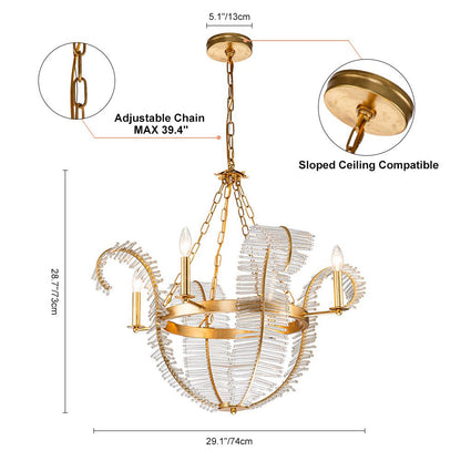 Antique Crystal Floral Chandelier