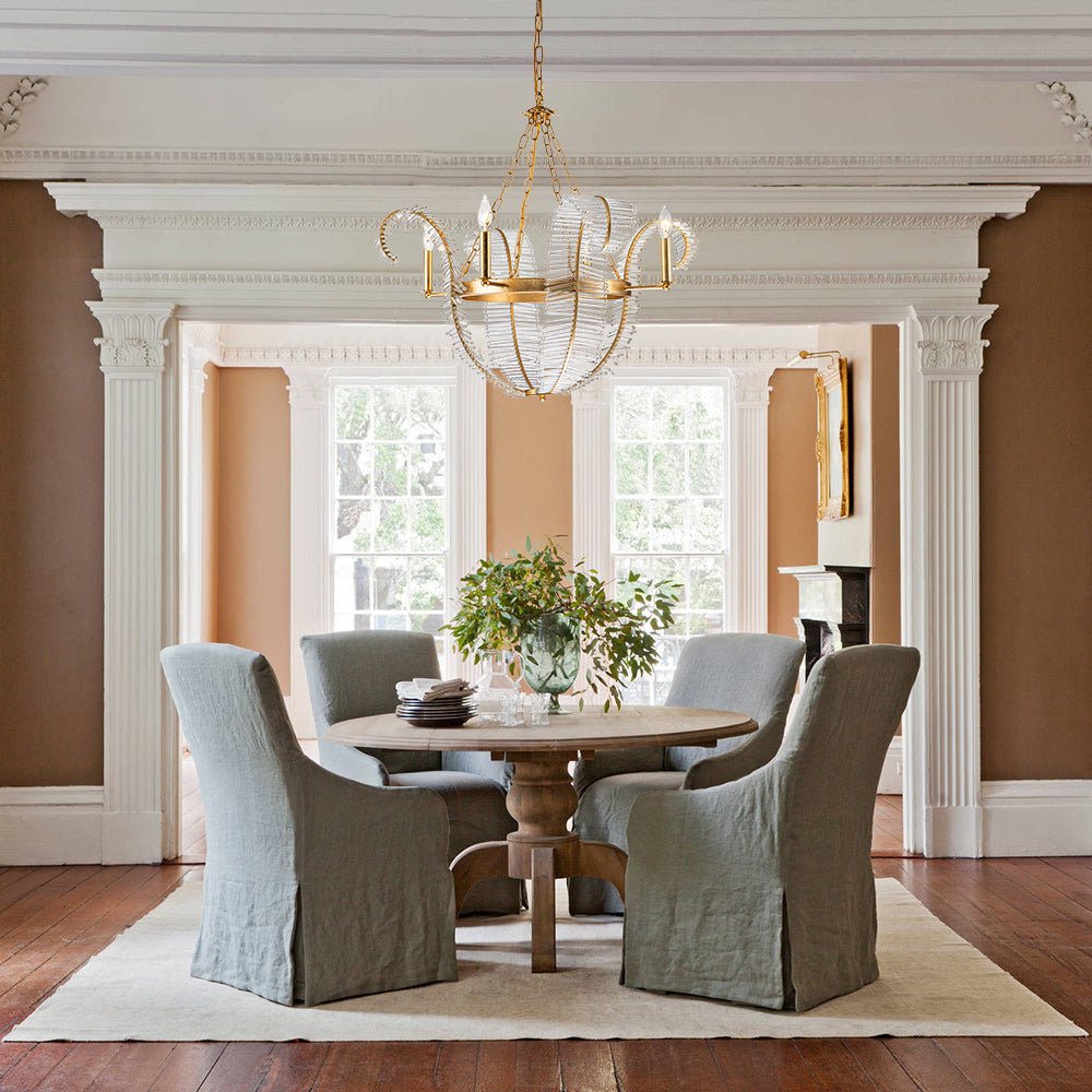 Antique Crystal Floral Chandelier