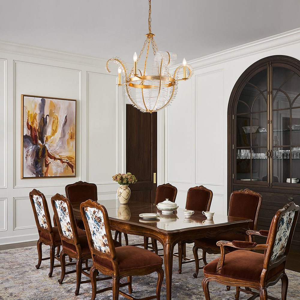 Antique Crystal Floral Chandelier