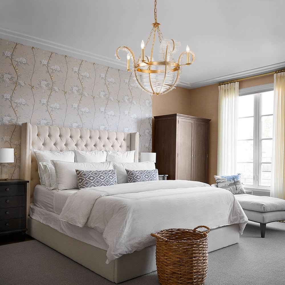 Antique Crystal Floral Chandelier