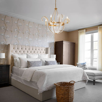 Antique Crystal Floral Chandelier