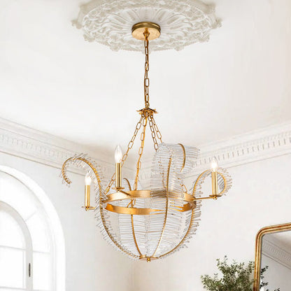 Antique Crystal Floral Chandelier