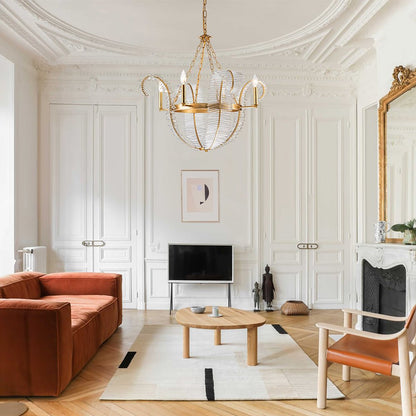 Antique Crystal Floral Chandelier