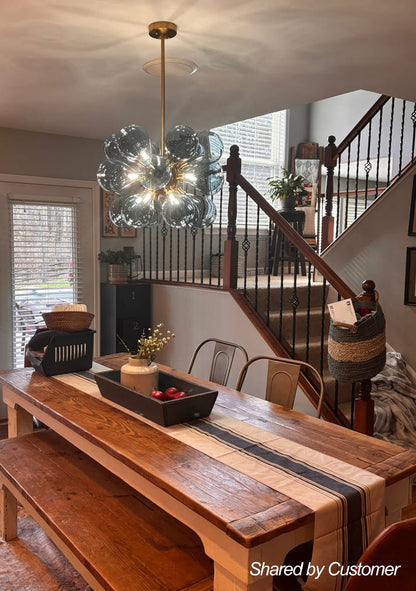 Blue Glass Bubble Chandelier
