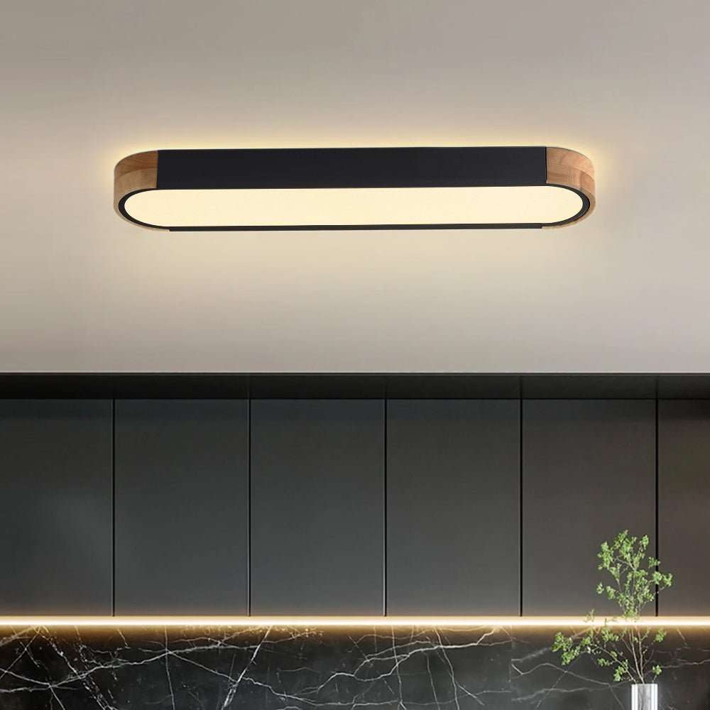Minimalist Oval LED Flush Mount Light