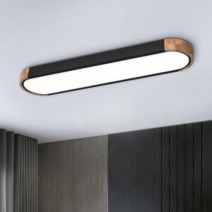 Minimalist Oval LED Flush Mount Light