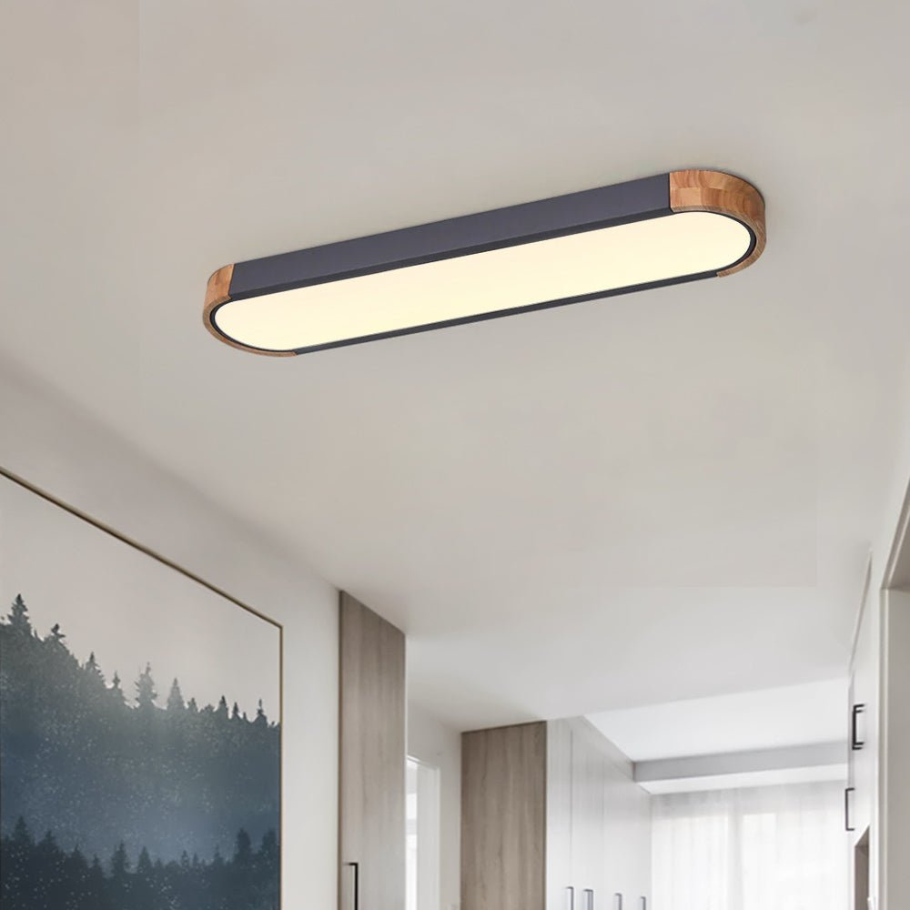 Minimalist Oval LED Flush Mount Light