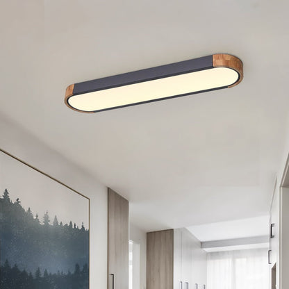 Minimalist Oval LED Flush Mount Light