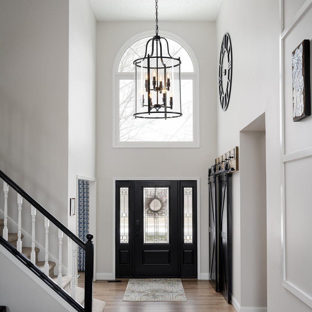Glass Cylinder Cage Chandelier