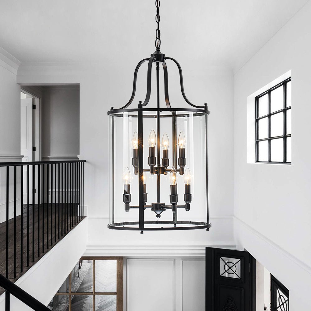 Glass Cylinder Cage Chandelier