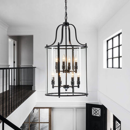 Glass Cylinder Cage Chandelier