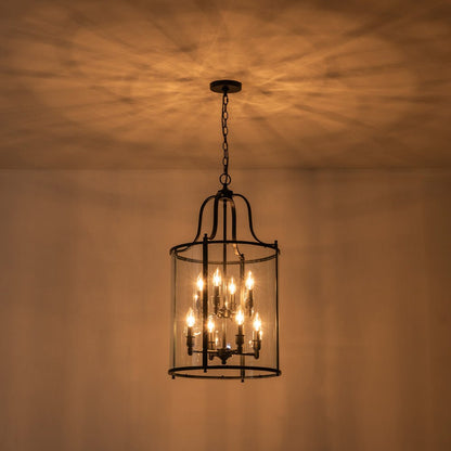 Glass Cylinder Cage Chandelier