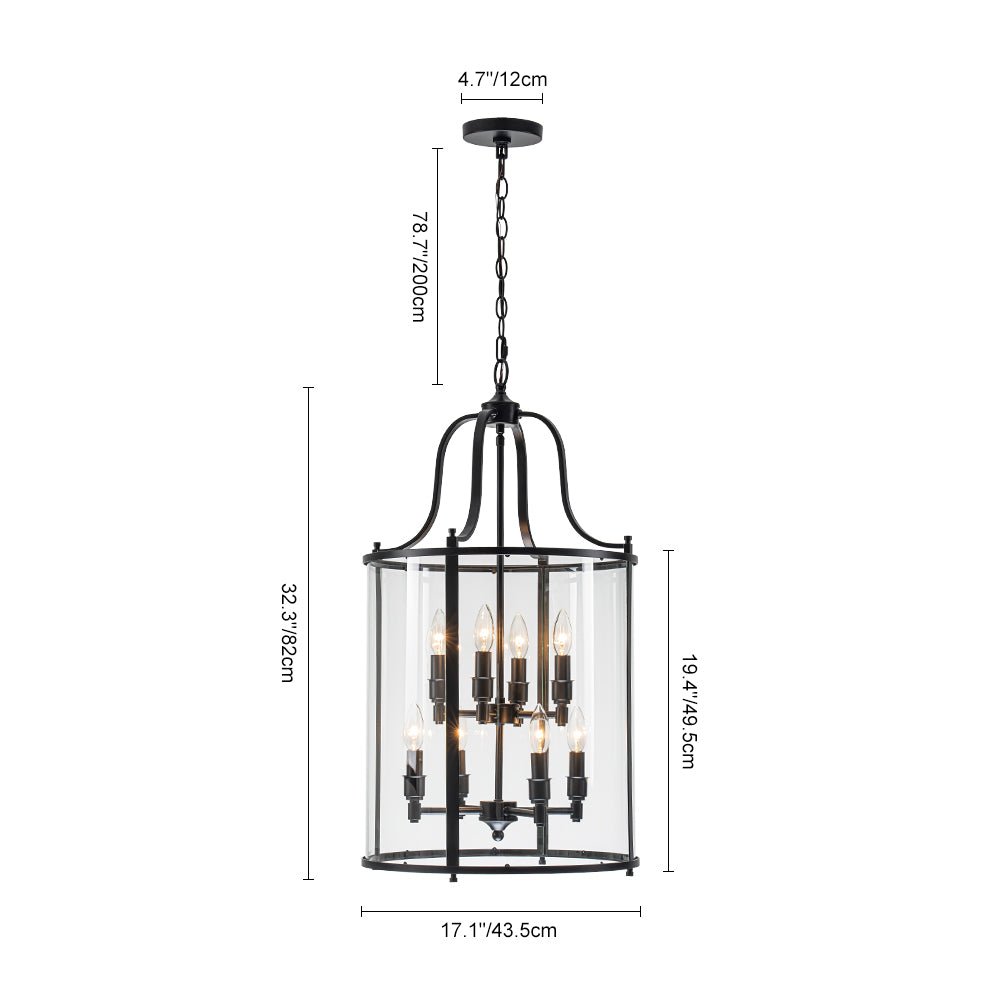 Glass Cylinder Cage Chandelier