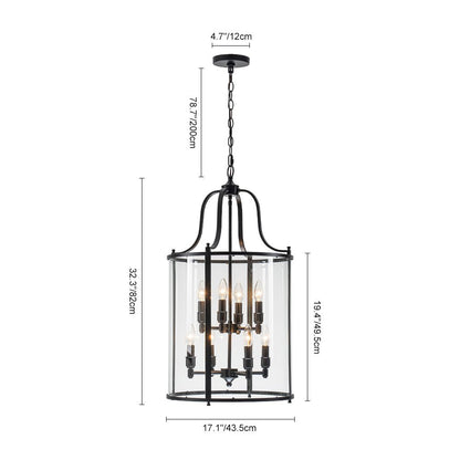 Glass Cylinder Cage Chandelier