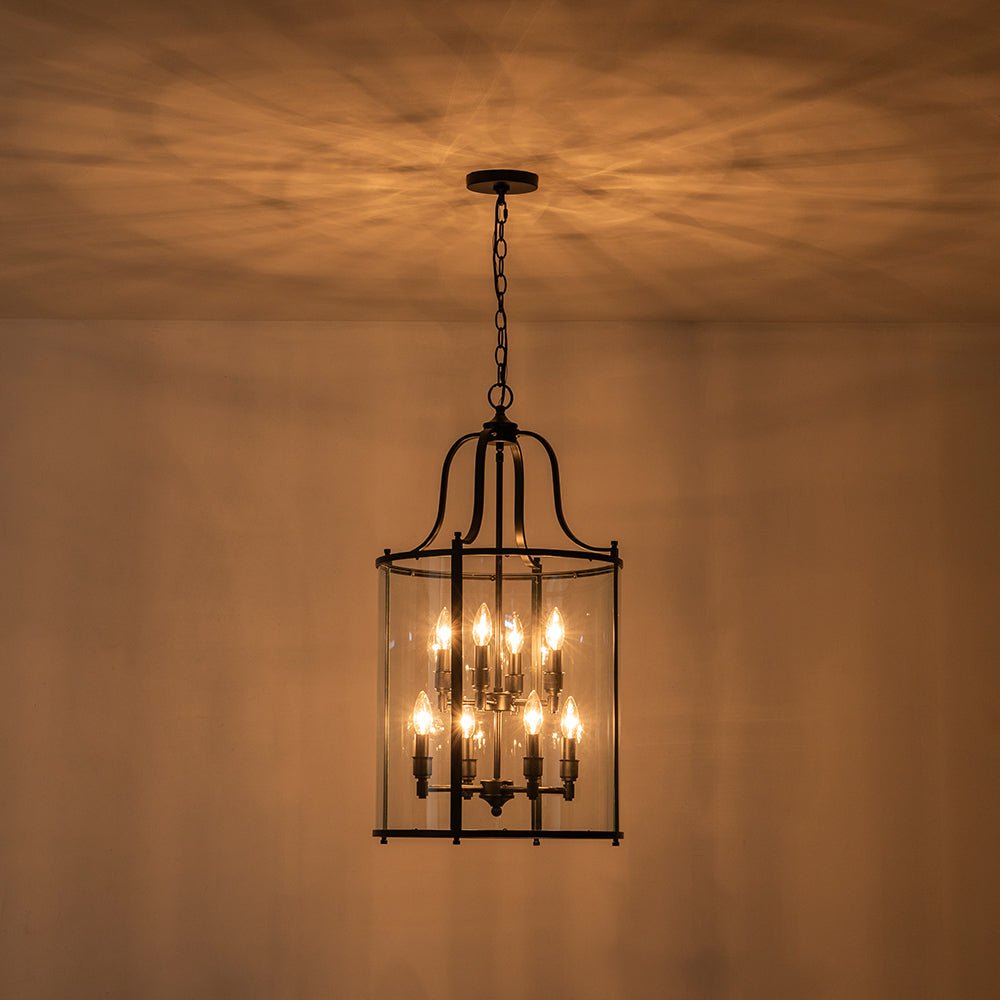 Glass Cylinder Cage Chandelier