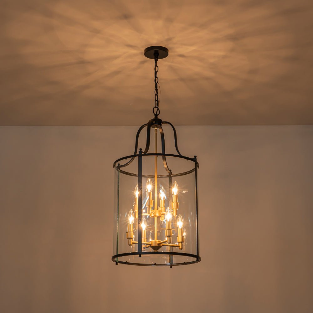 Glass Cylinder Cage Chandelier