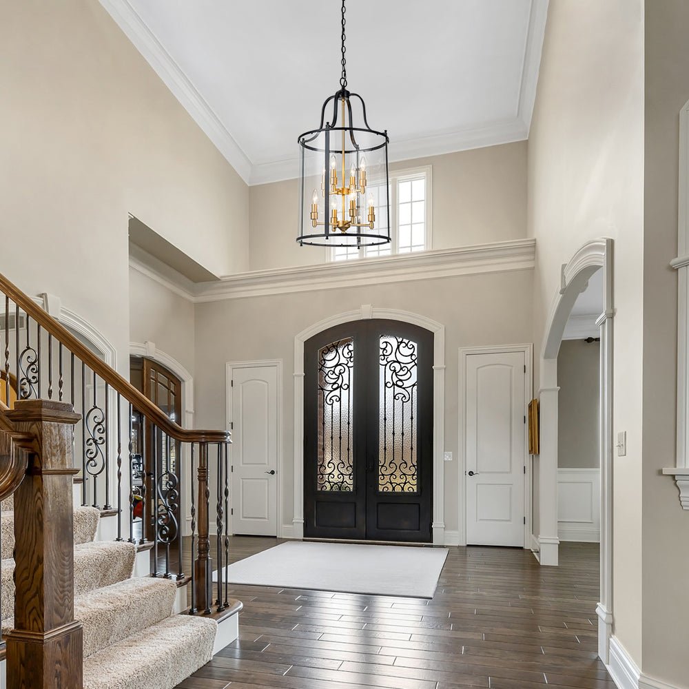 Glass Cylinder Cage Chandelier