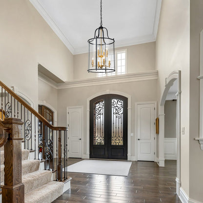 Glass Cylinder Cage Chandelier