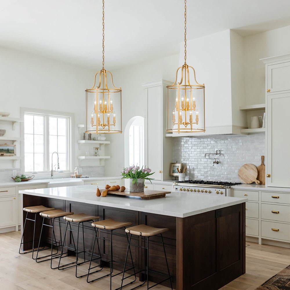 Glass Cylinder Cage Chandelier