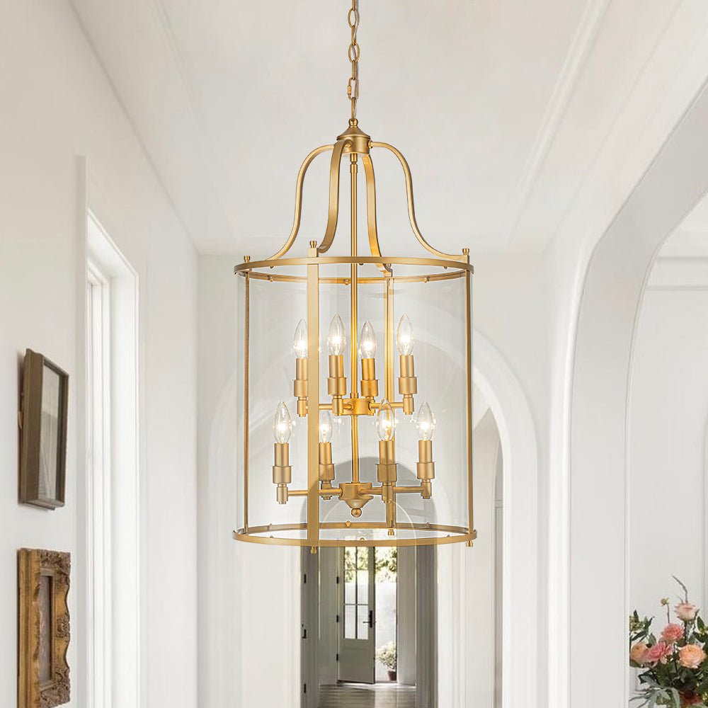 Glass Cylinder Cage Chandelier