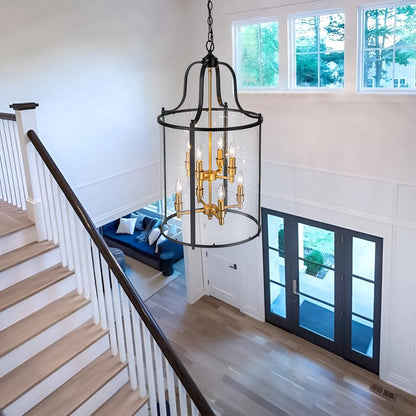 Glass Cylinder Cage Chandelier