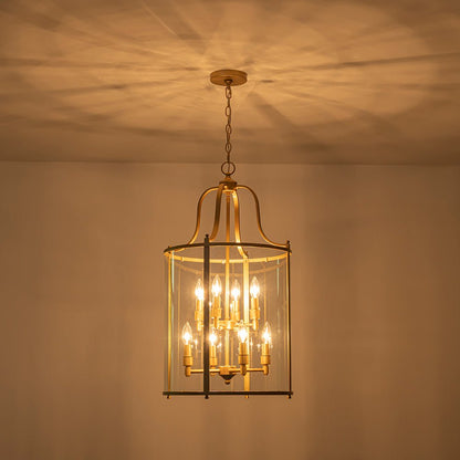 Glass Cylinder Cage Chandelier