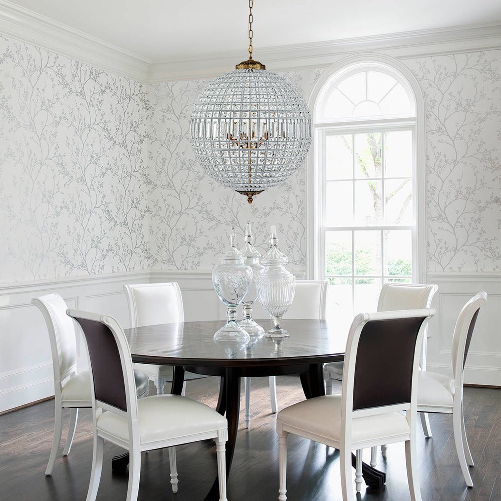 Brass Crystal Globe Chandelier