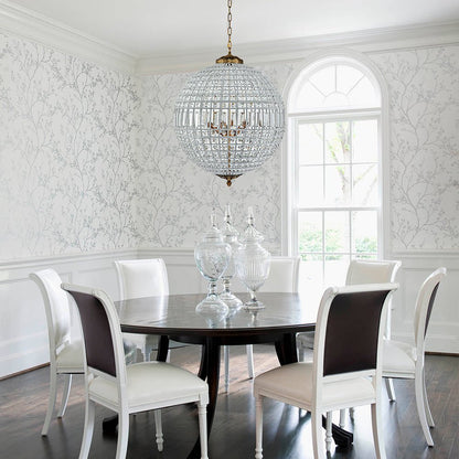 Brass Crystal Globe Chandelier