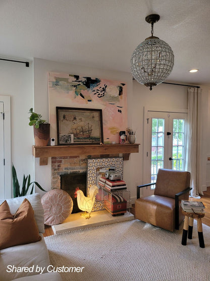 Brass Crystal Globe Chandelier